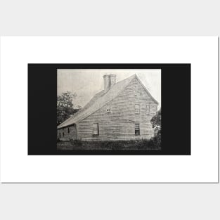 Old House, New England, GRAINY photo from 1800s Posters and Art